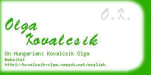 olga kovalcsik business card